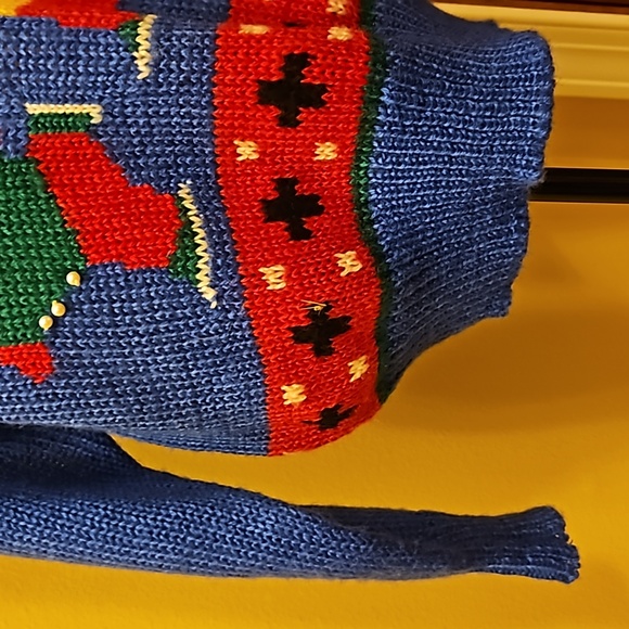 VINTAGE NUT CRACKER SWEATER 80S CHRISTMAS UGLY SWEATER ICE SKATERS 20 - Picture 6 of 11